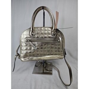 Tignanello Foil Gold Quilted Pebble Leather Mini Dome Crossbody Satchel NWT Bag